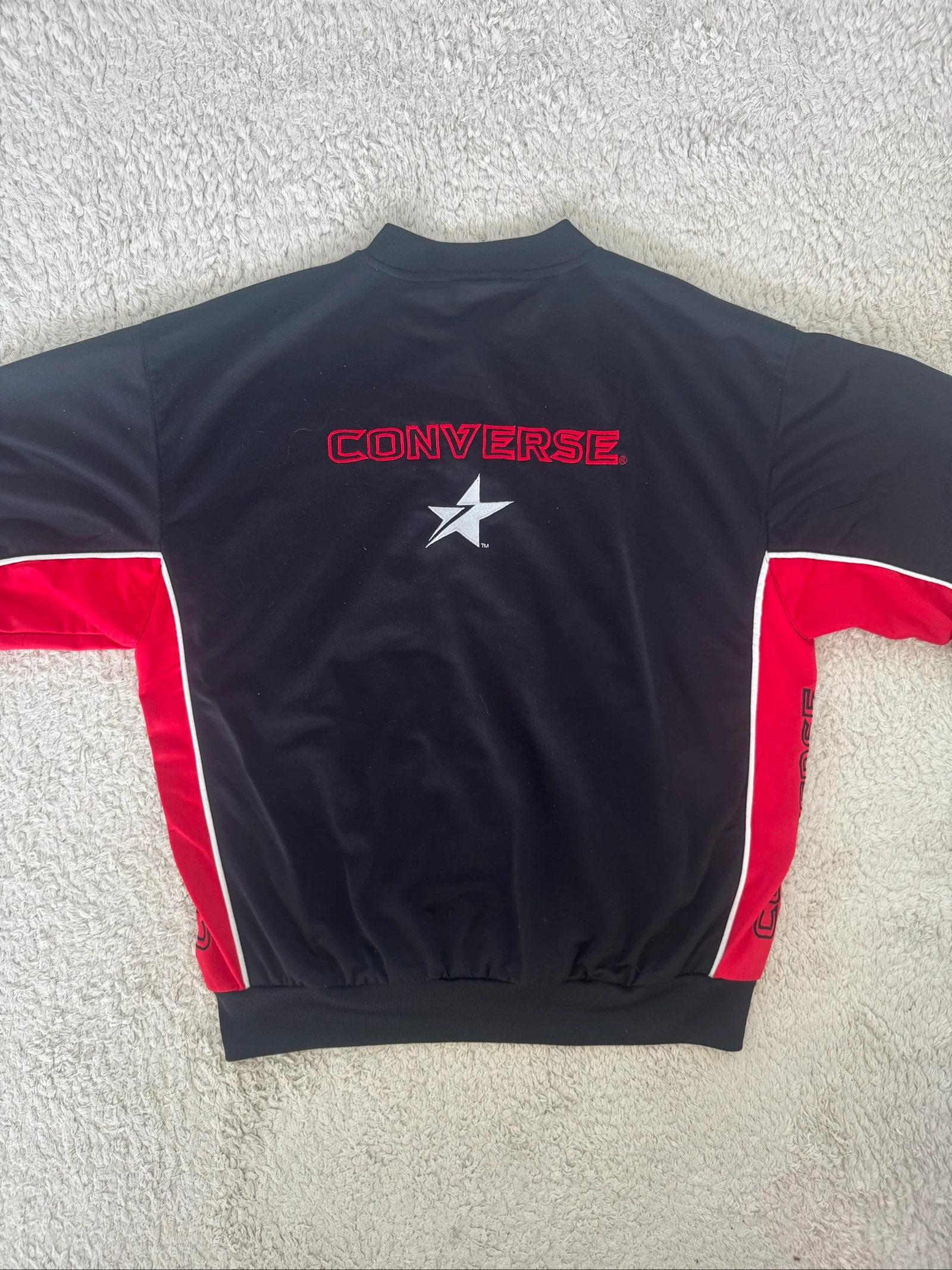 Converse Vintage Baseball Jersey Shirt Zwart Rood Snap Button 90s Streetwear XL – photo 6